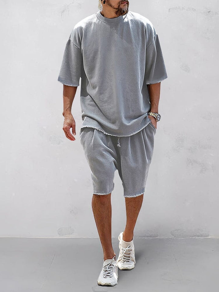 Herren Sportset Oversize in Unifarbe: lässiger Hoodie & bequeme Jogginghose für Athleisure & Freizeit.
