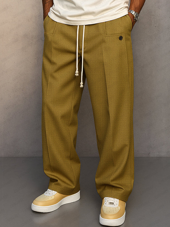 Elegante Herrenhose mit Kordelzugbund & Bügelfalte, ideal für Komfort & Stil im Alltag. Klassische Herrenmode.