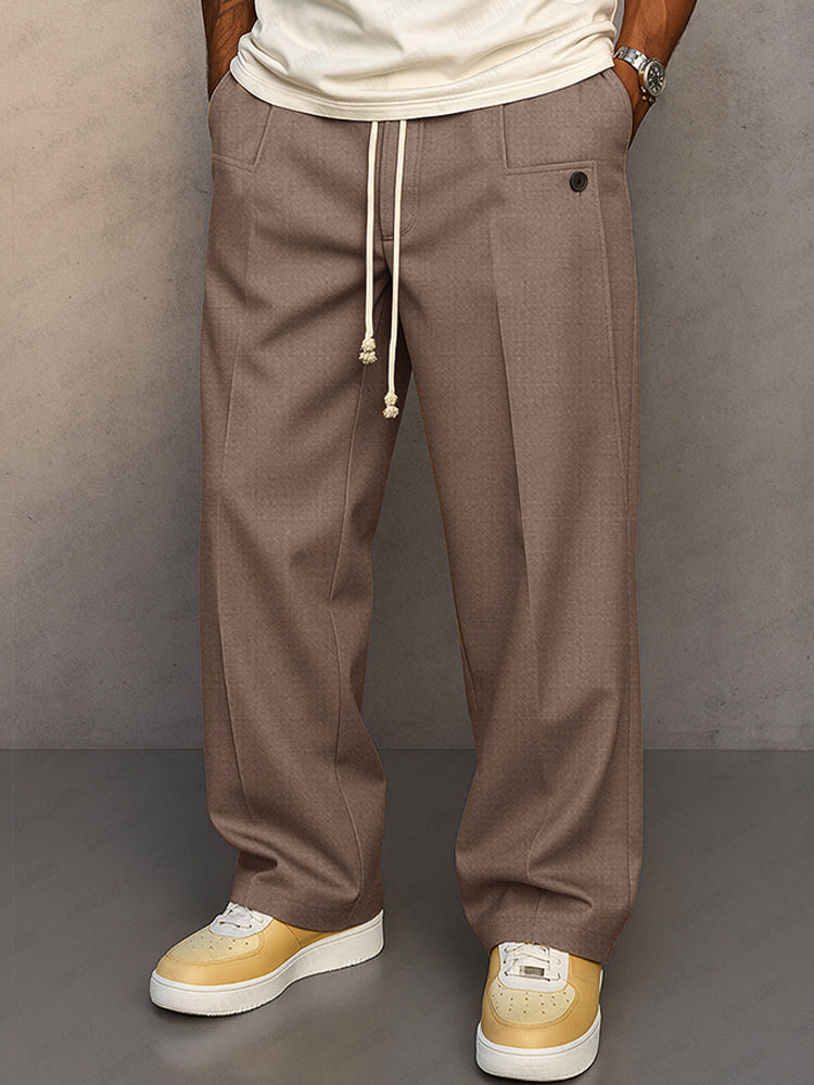 Streetwear Herrenhose mit Kordelzugbund für einen lässig-eleganten Look. Komfortable und moderne Herrenmode.
