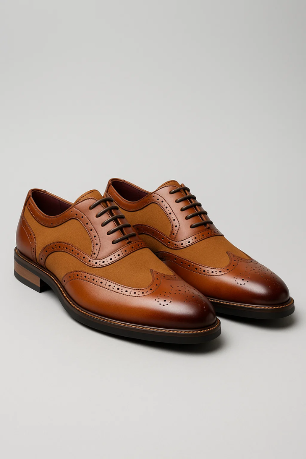 Zweifarbige elegante Herren Oxford Schuhe für Business & Alltag. Rutschfest & bequem.