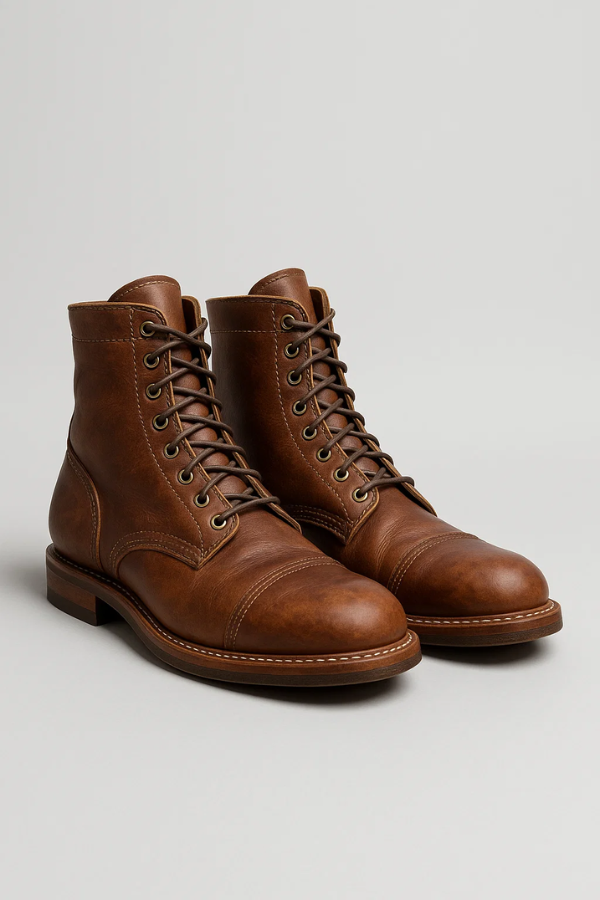 Klassische Herren-Halbstiefel aus Leder in Schwarz, zeitlos elegant und bequem. Perfekt für Herbst, Winter und Frühling.