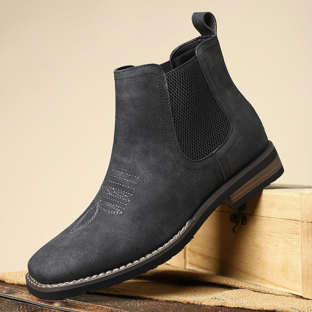 Klassische schwarze Herren Chelsea Stiefel, elegant & bequem, ideal für Business & Casual Outfits.