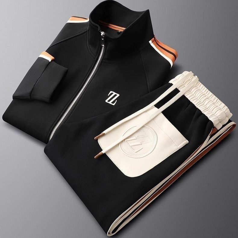 Stilvoller & funktionaler Männer Jogginganzug. Modernes Zweiteiler-Set mit Reißverschlussjacke & bequemer Hose.