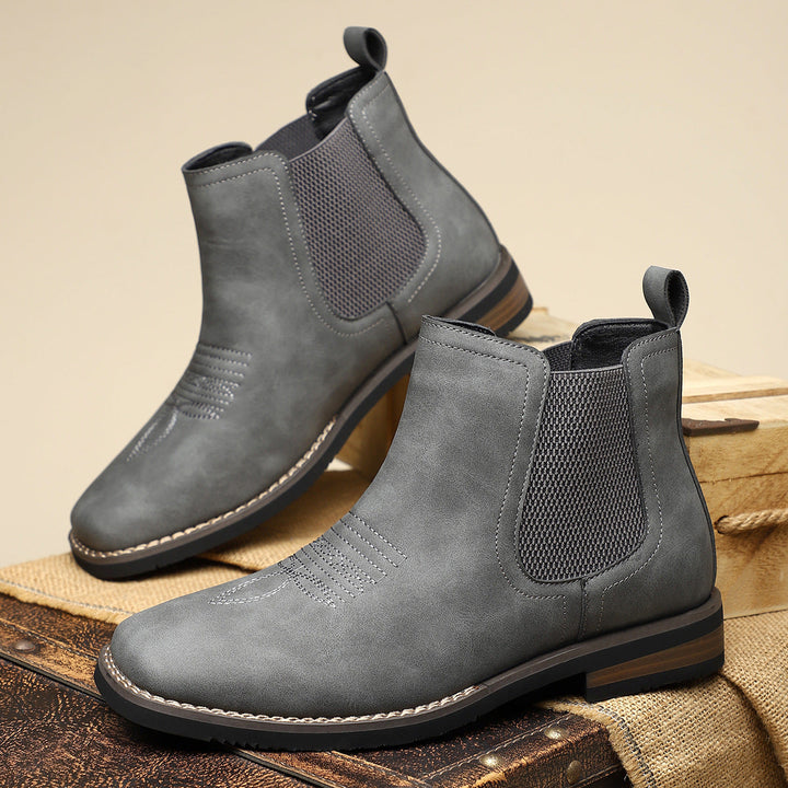 Moderne schnürlose Herren Boots, stylisch & komfortabel, perfekt für den urbanen Look und leichte An- und Ausziehen.
