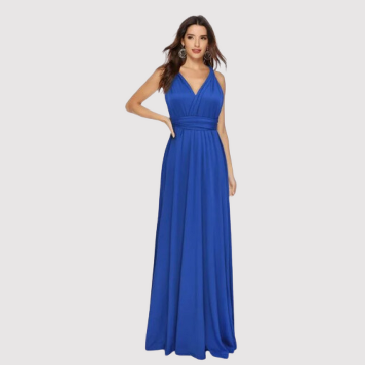 Vielseitiges Urlaubskleid für Damen, Wickelkleid mit verstellbaren Trägern, fließend & bequem.