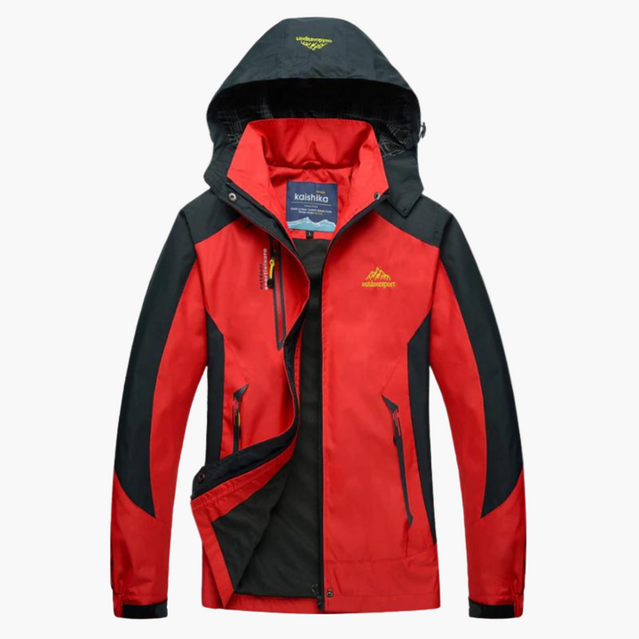 Nahaufnahme des wasserdichten & atmungsaktiven Materials der Damen Outdoorjacke. Robuste Übergangsjacke.