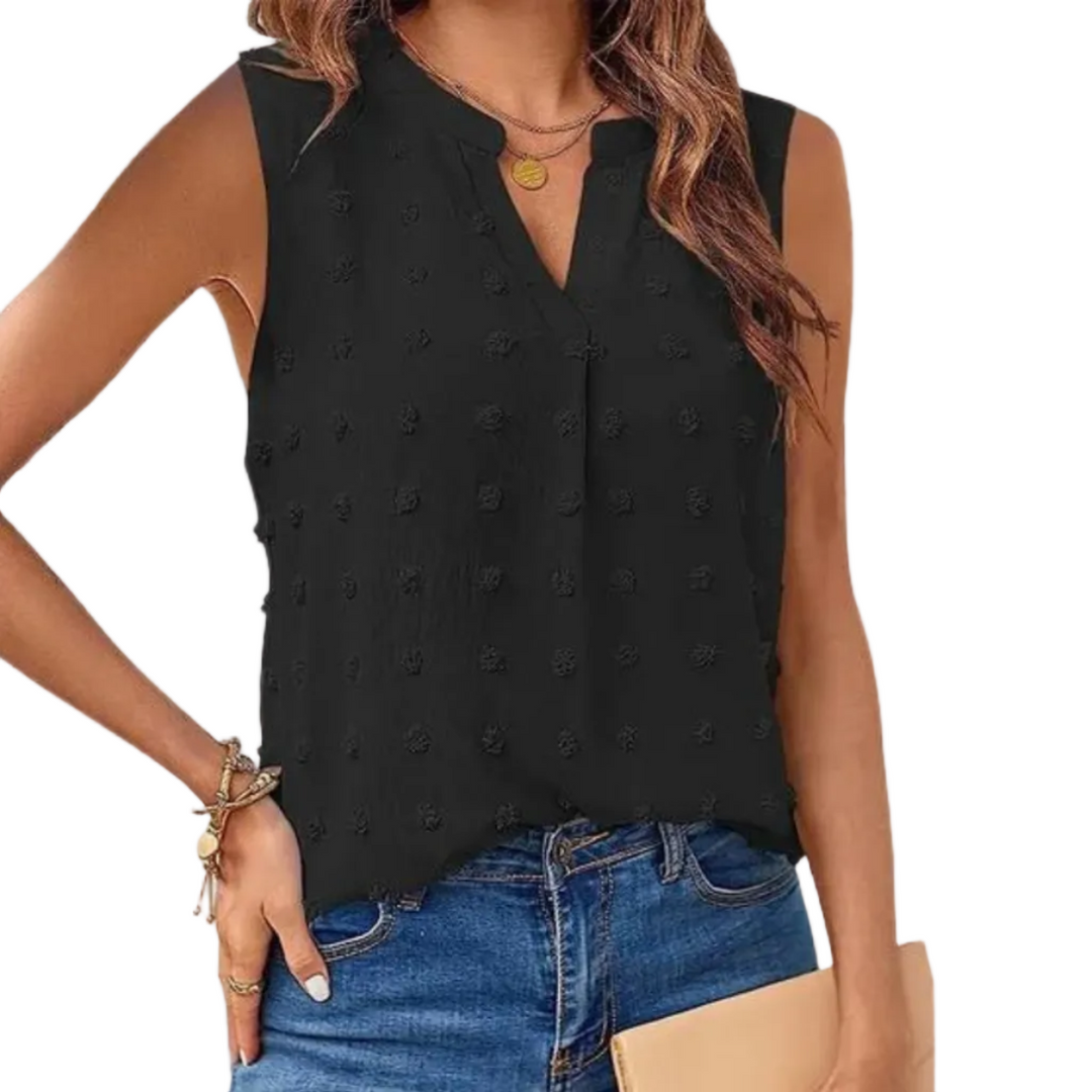 Trendige ärmellose Sommerbluse für Damen, locker geschnitten & luftig. Perfekt für modische Sommer-Outfits.