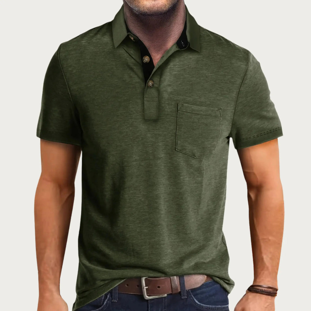 Modisches Herren Slim Fit Poloshirt, perfekt für den Sommer und smarte Freizeitmode.