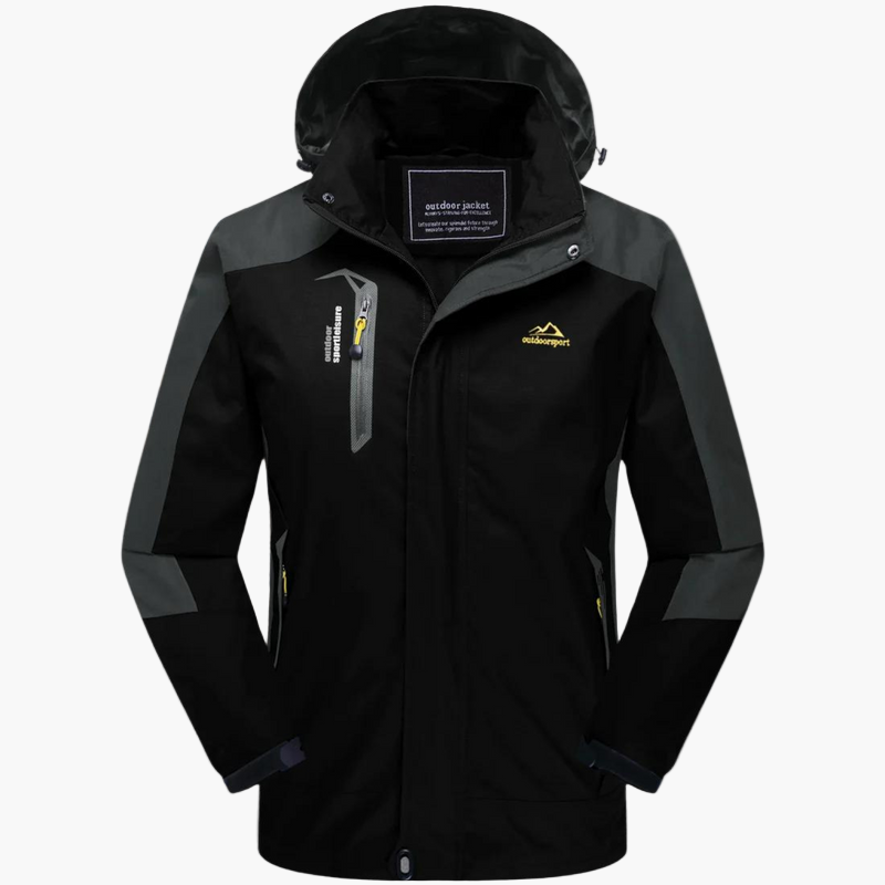 Frau trägt winddichte & wasserdichte Damen Wanderjacke beim Wandern. Ideal für unvergessliche Outdoor-Abenteuer.