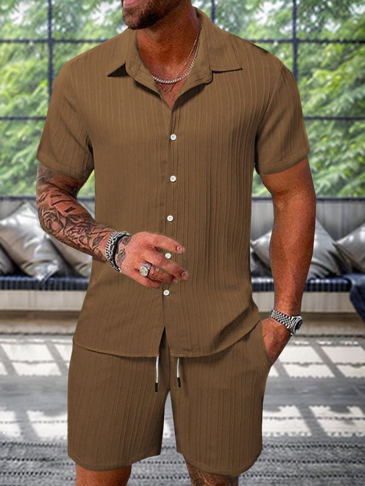 Herren Zweiteiler für den Sommer, Hemd & Shorts mit lässigem Schnitt & hohem Tragekomfort.