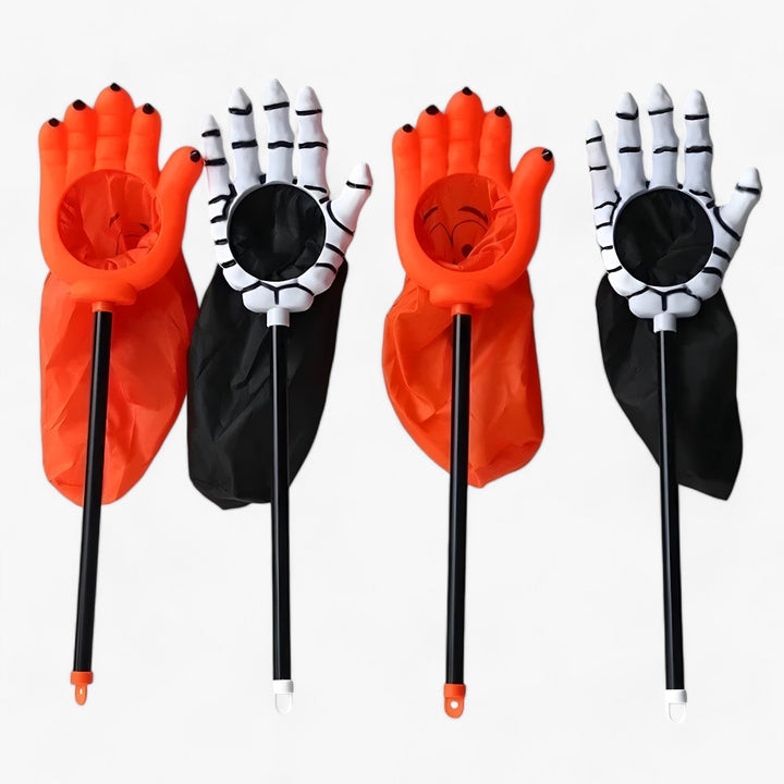 Wiederverwendbare Halloween-Tasche: Robust und geräumig für Trick-or-Treat Süßigkeiten in Orange-Schwarz.