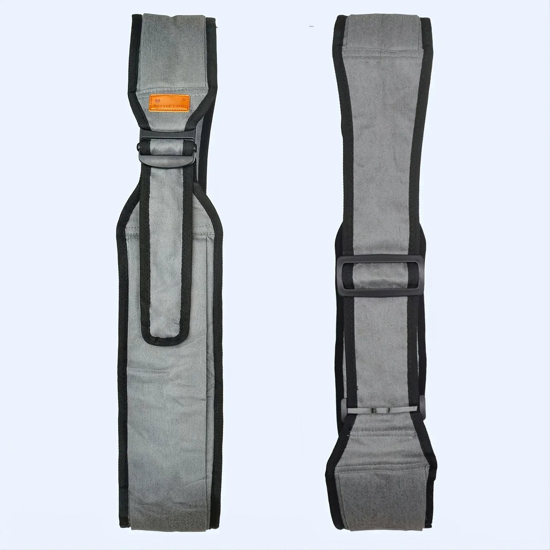 Schwarze Baby-Hüfttrage für Kleinkinder. Ergonomischer Babysitz, leicht & tragbar, praktische Elternhilfe für unterwegs.
