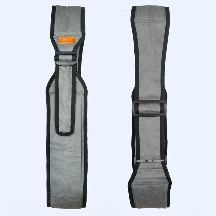 Schwarze Baby-Hüfttrage für Kleinkinder. Ergonomischer Babysitz, leicht & tragbar, praktische Elternhilfe für unterwegs.
