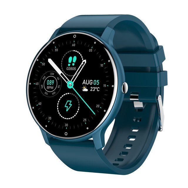 Ultradünne Unisex Smartwatch mit Fitness-Tracker für Sport und Alltag. Misst Herzfrequenz & Schritte.