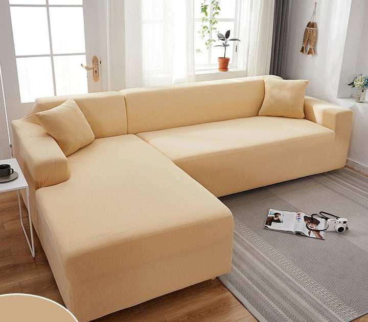 Moderner Sofabezug, dehnbar & wasserabweisend. Schützt Ihr Sofa effektiv. Einfarbig, leicht anzubringen.