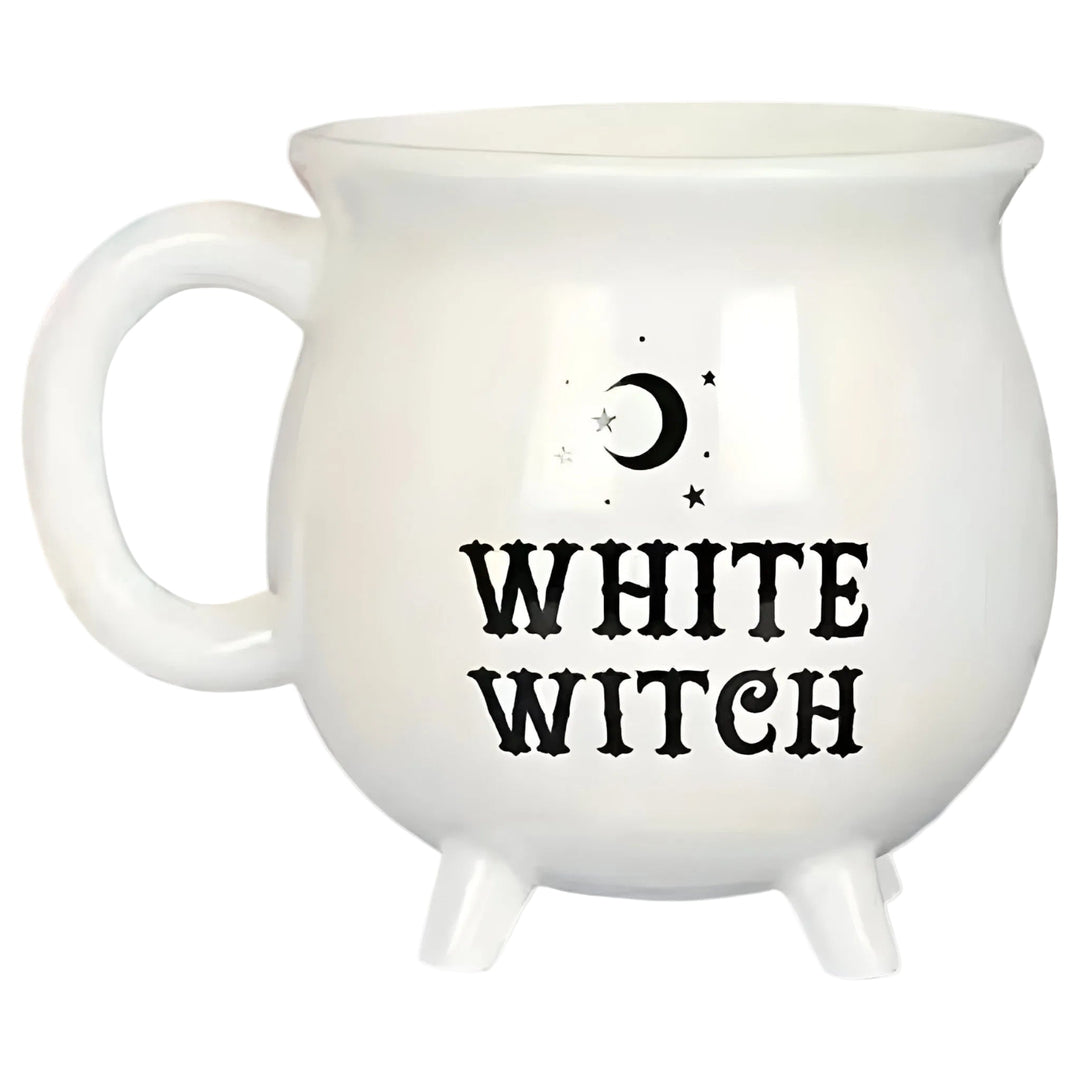 Saisonale Hexenkessel Keramiktasse. Diese langlebige Teetasse ist mikrowellengeeignet und spülmaschinenfest.