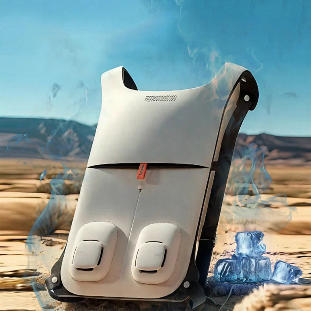 Wasserdichte Kühlweste mit Ventilatoren, ideal als Arbeitskleidung oder für Outdoor-Aktivitäten im Sommer.