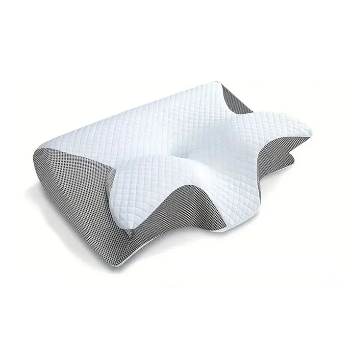 Nackenkissen mit zwei Höhen: ergonomischer Memoryschaum für perfekte Anpassung an Kopf und Nacken, maximaler Komfort.