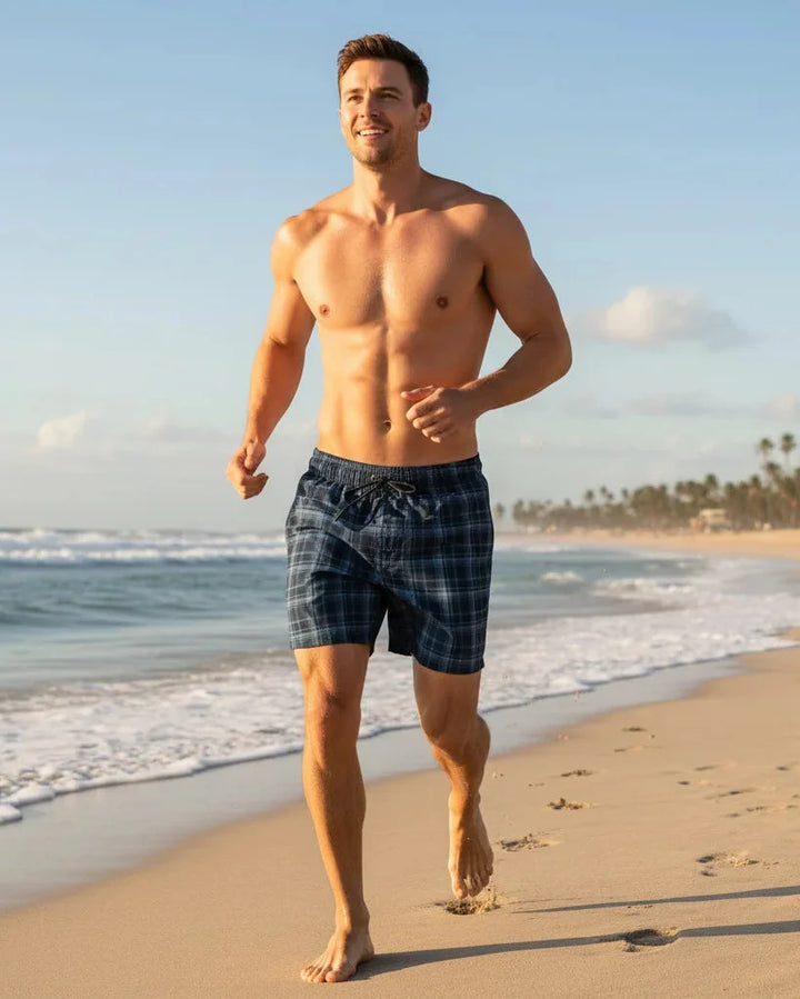 Vielseitige Herrenshorts, schnelltrocknend, Karotten-Design, ideal für Strand, Pool und heiße Sommertage.