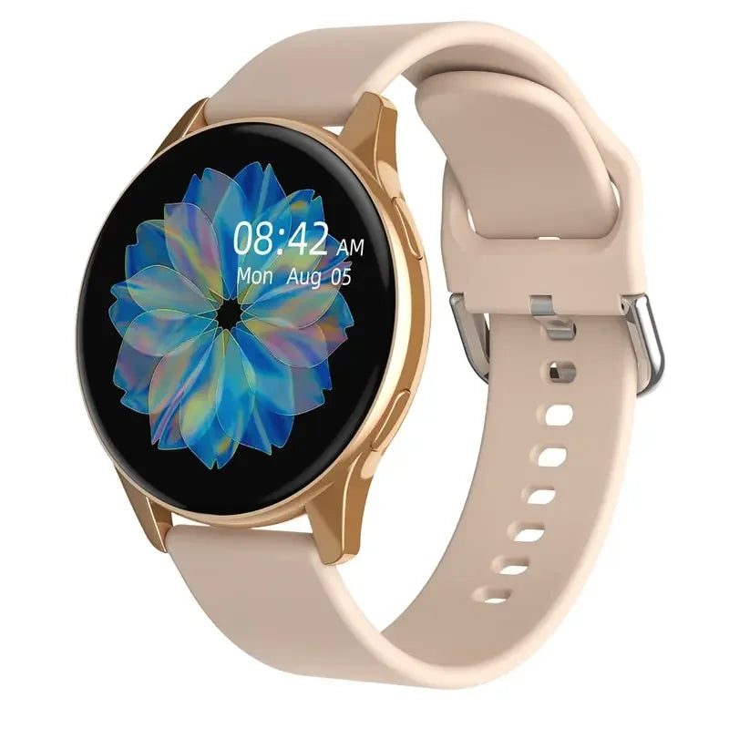 Elegante Damen Smartwatch, silberfarben, für stilbewusste Frauen, die aktiv leben. Modernes Modeaccessoire mit Funktionen.