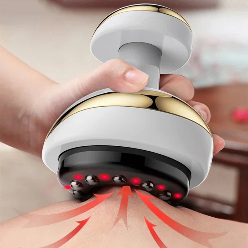 Elektrisches Gua-Sha Massagegerät für Körper mit Vakuum-Cupping, Wärme und Rotlicht zur Muskelentspannung & Durchblutung.