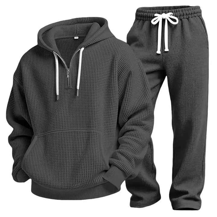 Weiches Herren Sweatshirt, locker geschnitten, ideal für Freizeit, Sport oder Reisen. Teil eines bequemen Sets.
