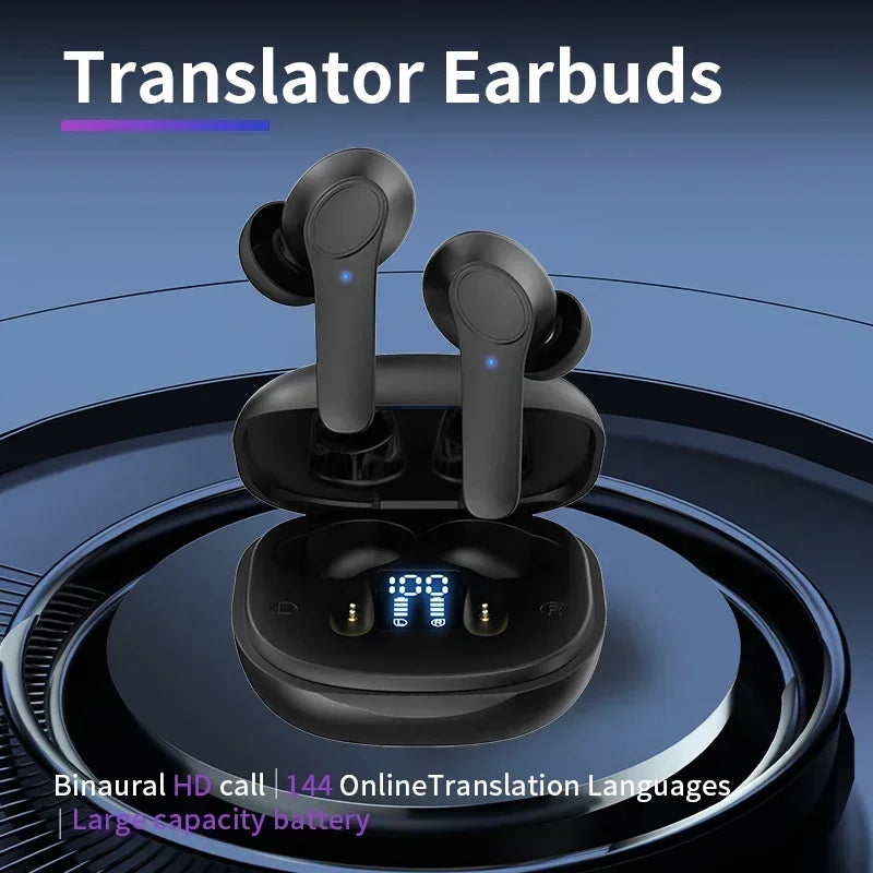 Übersetzer Kopfhörer für Echtzeit-Sprachübersetzung in 144 Sprachen. In-Ear Bluetooth-Ohrhörer für nahtlose Kommunikation.