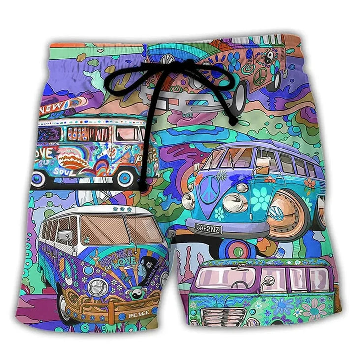 Auffällige Herren Bademode mit modernem Graffiti-Design, ideal als Sommer Shorts und Strandmode.