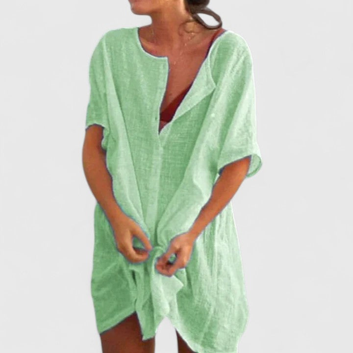 Hochwertiges Damen Tunikakleid, elegant & leicht, ideal für Urlaub und entspannte Anlässe.