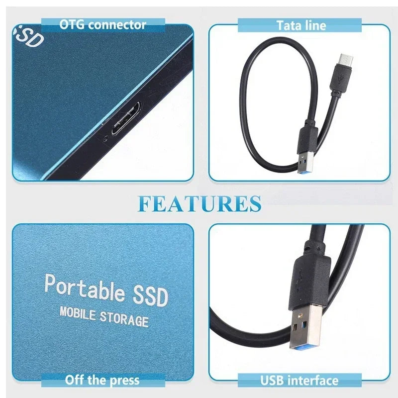 Hochleistungsfähige 2TB externe SSD mit USB-C Technologie für ultraschnelle Datenübertragung. Sichere Datensicherung.