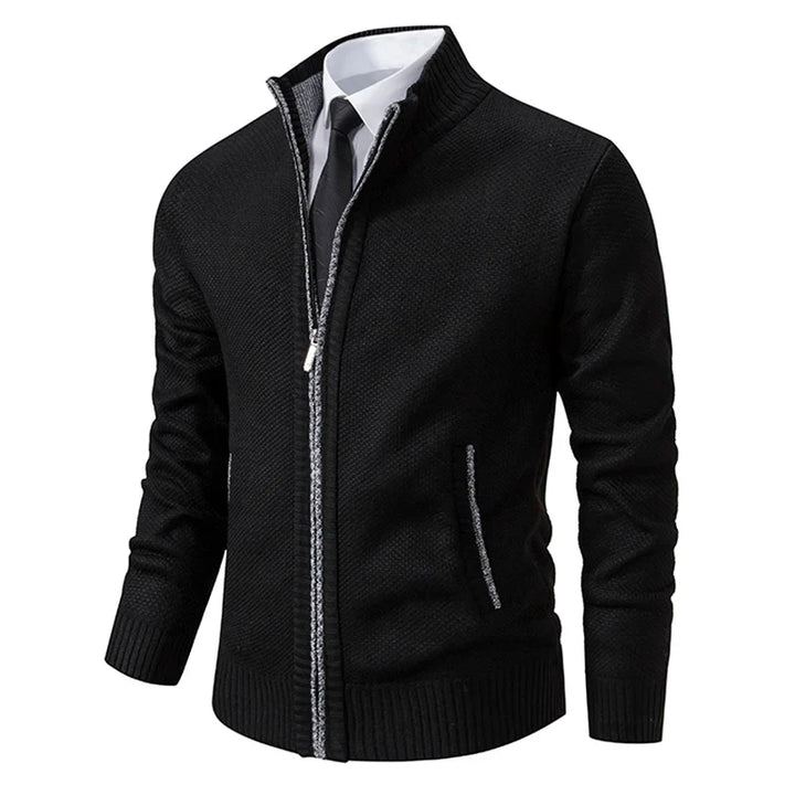 Moderne Herren Sportjacke mit Stehkragen, als Basic Freizeitjacke für diverse Anlässe tragbar.
