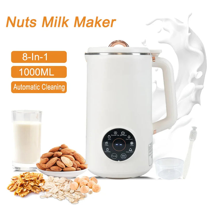 Vielseitiger Nussmilchmaker 1L zur einfachen Herstellung frischer, gesunder Pflanzenmilch wie Mandel-, Hafer- oder Sojamilch.