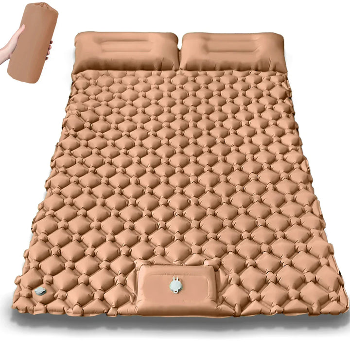 Bequeme Doppelluftmatratze, extra breit, für erholsamen Schlaf im Zelt, ideal für Camping und Outdoor.