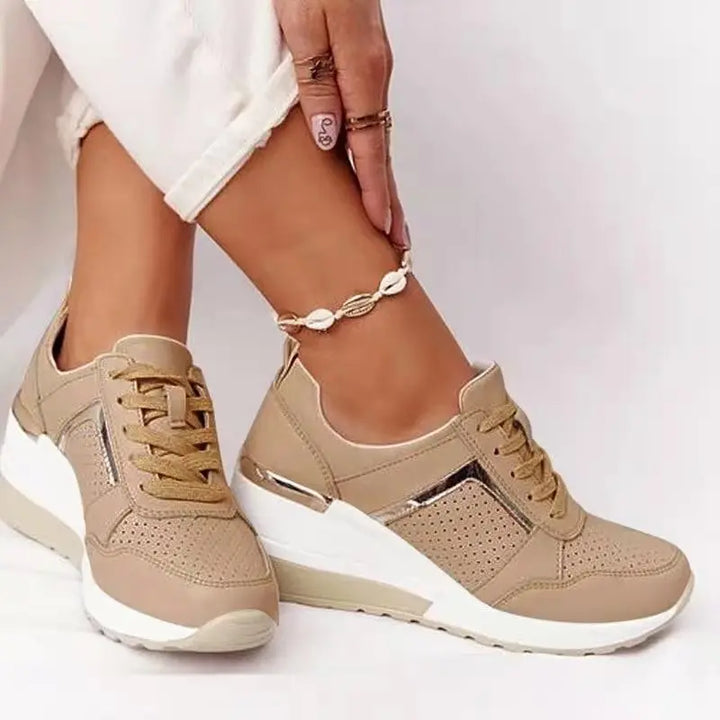 Damen Mode Wedge Schuhe: stylische Freizeit- & Alltagsschuhe mit erhöhter Sohle für Komfort und Eleganz.