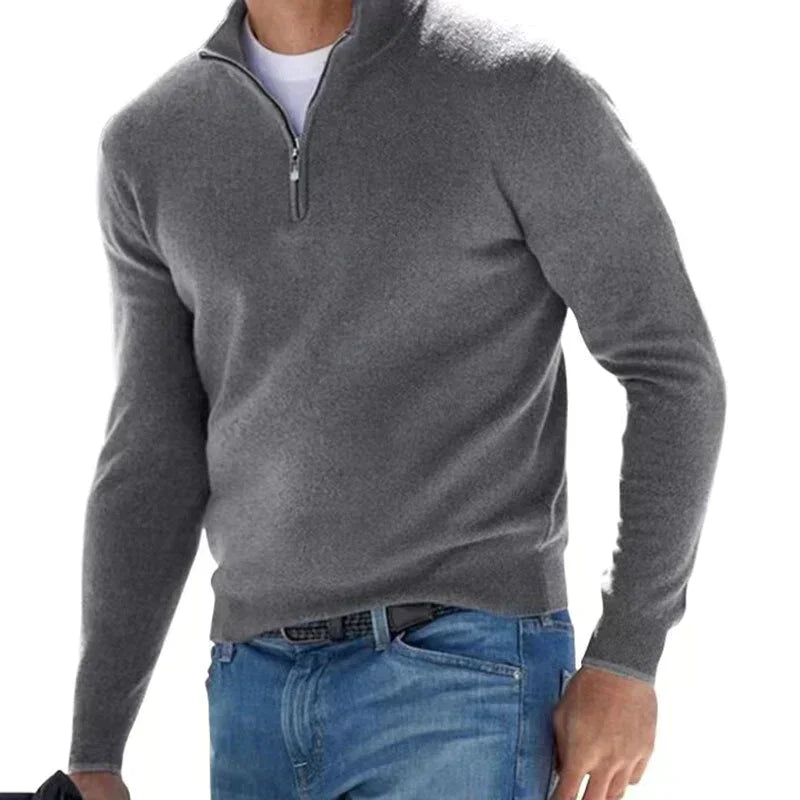 Herren Strickpullover mit Reißverschluss, ideal für den Alltag. Lässiger und komfortabler Freizeit-Look.
