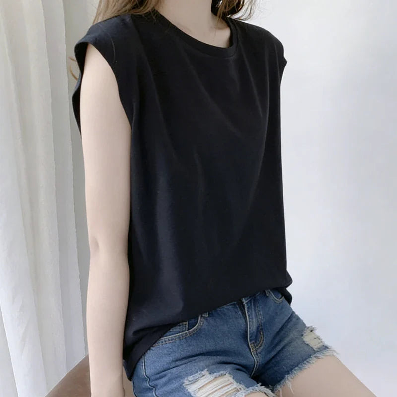 Rosa Damen Tanktop, bequem und locker, ärmelloses Basic Oberteil für vielseitige Sommer-Outfits.