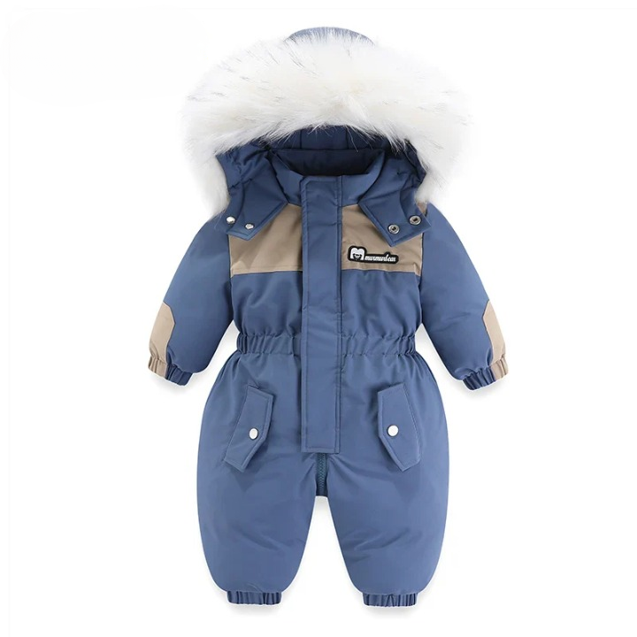 Funktionaler Baby-Schneeanzug mit Kapuze, wasserdicht, winddicht & warm für alle Winter-Outdoor-Aktivitäten.