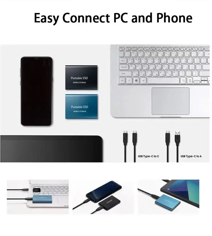Designstarke 2TB externe SSD. Kompakter, zuverlässiger Datenspeicher für PC, Laptop & Smartphone mit hoher Kapazität.