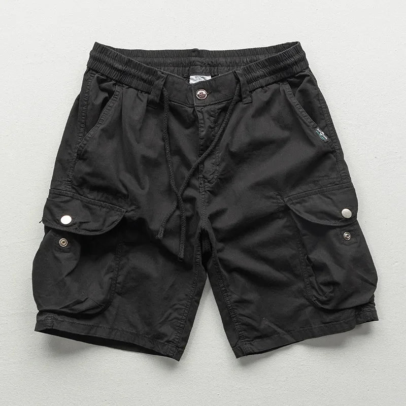 Praktische Herren-Cargoshorts, bequem mit Kordelzug & vielen Taschen, ideal für Freizeit, Alltag & Outdoor.
