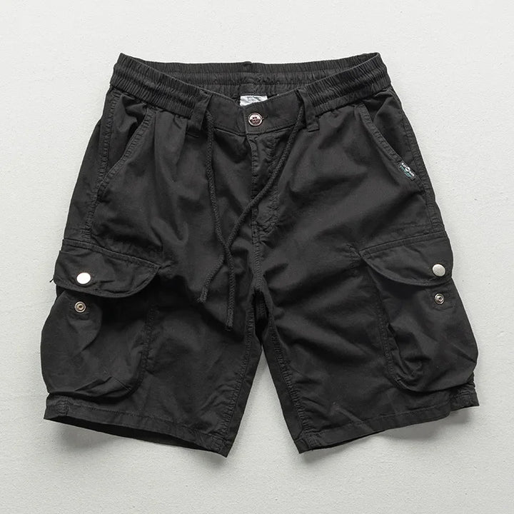 Praktische Herren-Cargoshorts, bequem mit Kordelzug & vielen Taschen, ideal für Freizeit, Alltag & Outdoor.