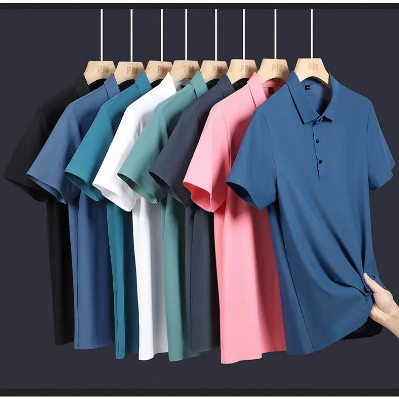 Klassisches Herren Polo in Unifarbe. Atmungsaktives Strukturkraft Gewebe, ideal für warme Tage.