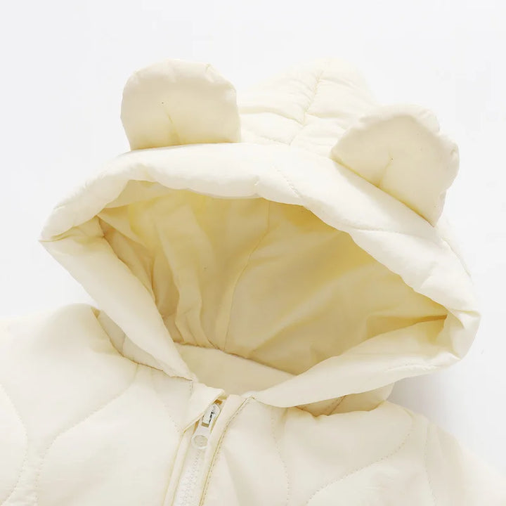 Unisex Baby Winteroverall Bärenmotiv, kuschelig warm für Jungen und Mädchen.