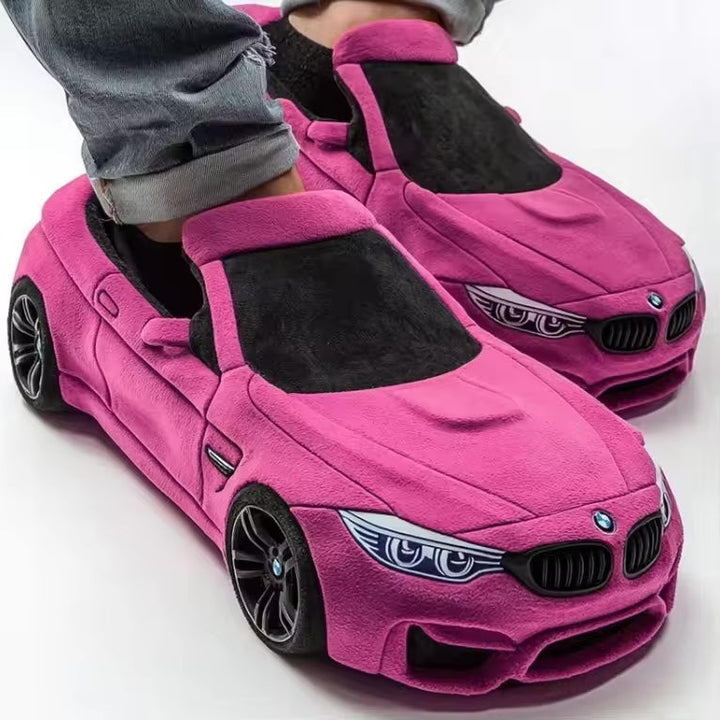 Herren Winterhausschuhe von oben: Elegantes Auto-Design trifft auf winterliche Wärme und maximalen Komfort.