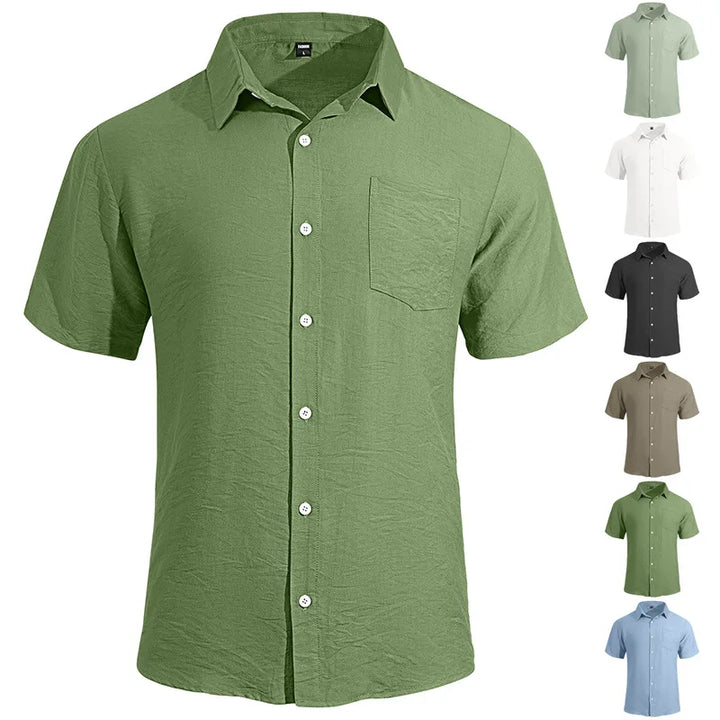 Luftiges Herren Sommerhemd mit kurzen Ärmeln, ideal für Outdoor-Aktivitäten und warme Tage.