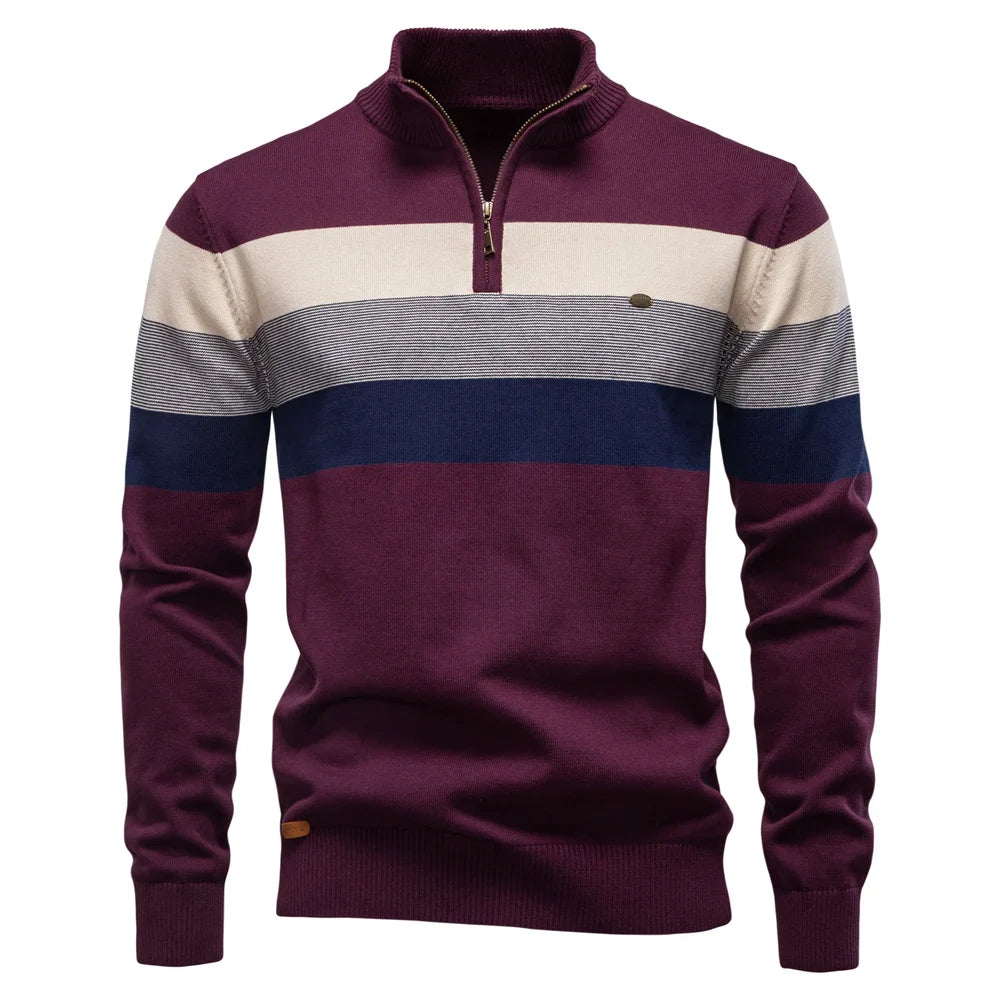 Klassischer Herren Strickpullover, Langarm, warm und komfortabel für Herbst & Wintermode.