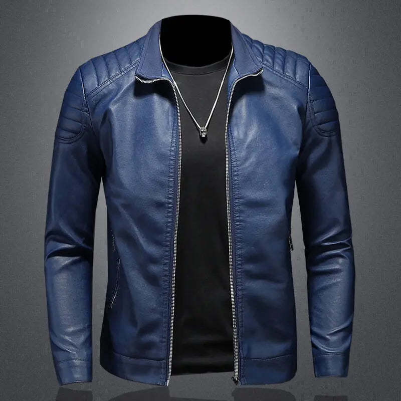 Robuste schwarze Herren Slim Fit Jacke mit Reißverschluss, klassische Übergangsjacke.