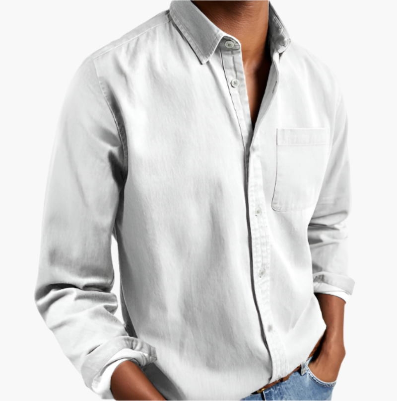 Modernes Langarmhemd für Männer, perfekt als Freizeithemd oder als Business Casual Oberteil.