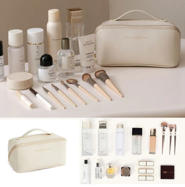 Elegantes Damen Luxe Beautycase für stilvolle Kosmetikaufbewahrung auf Reisen. Perfekter Reise Makeup Organizer.