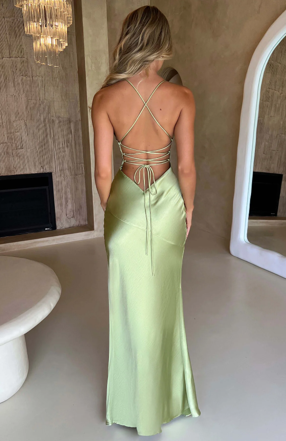 Damen Partykleid: Ärmelloses Maxikleid mit Beinschlitz, V-Ausschnitt und stilvollen Cut-Outs für besondere Anlässe.