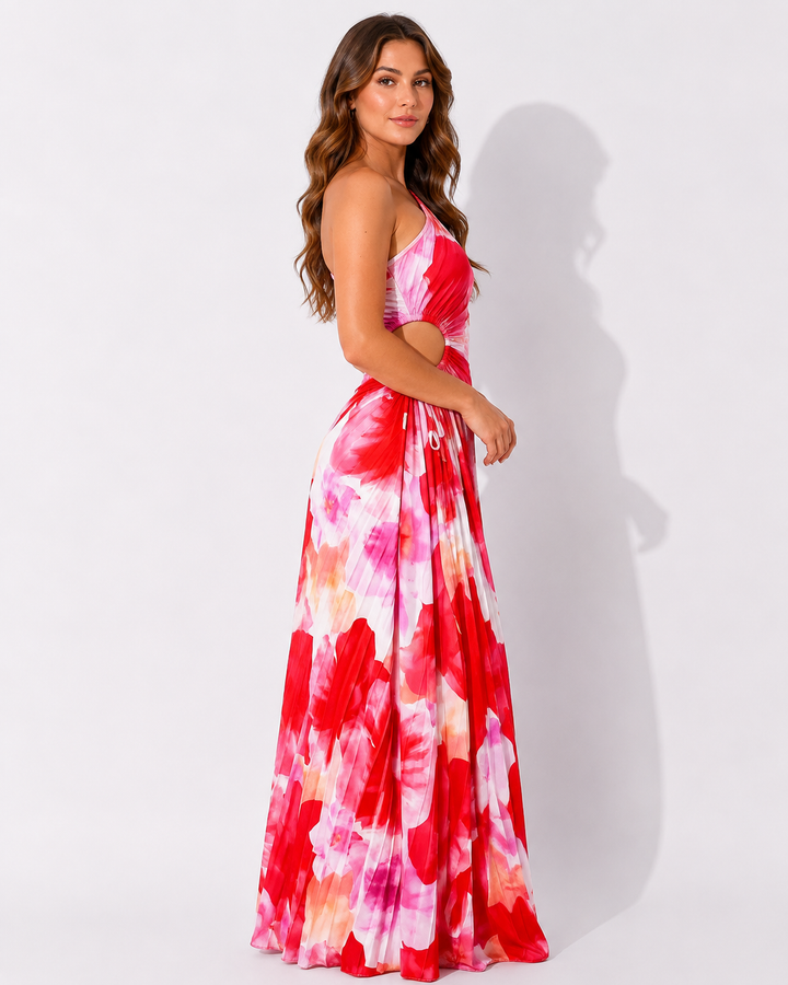 Festliches langes rotes Damen Maxikleid für elegante Events. Ein stilvolles Kleid für unvergessliche Momente.